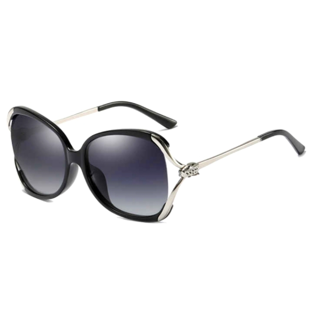 Square oversized sunglasses, black, red, brown, purple